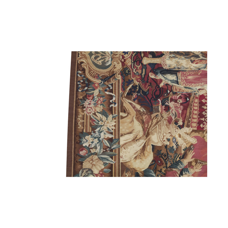 Hand-Knotted Wool Area Rug in Red/Beige/Brown