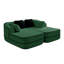 Canapé modulaire de réception 77 po avec chaises doubles, sans assemblage, siège en tissu pour hall d'entrée de bureau et espaces d'attente, vert-179127491