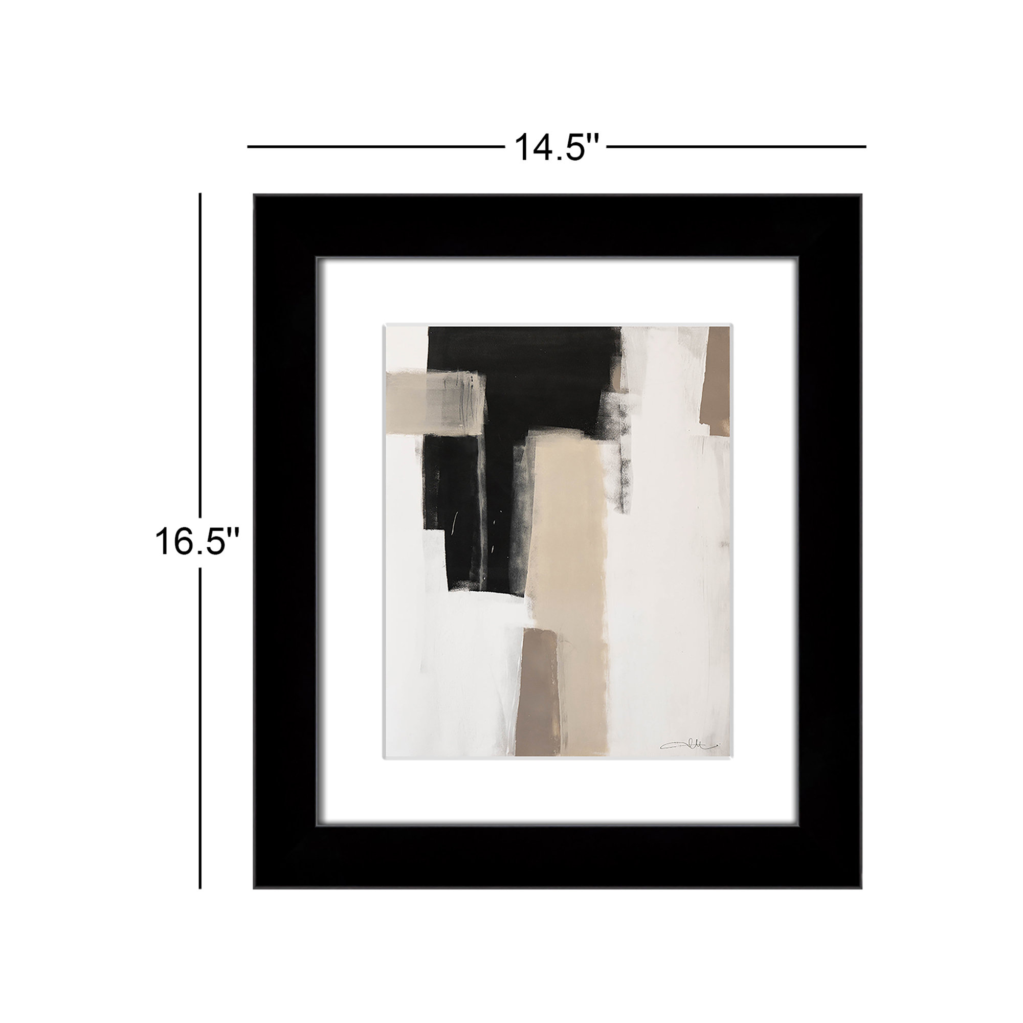 Giverny Earth Scapes I Framed On Paper by  Print, Black Cube Frame Matted, 16.5" H x 14.5" W x 1.25" D  