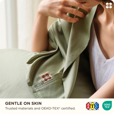 Draps rafraîchissants pour la literie, mélange de rayonne de bambou et de coton, doux au toucher, respirant, ensemble de draps pour grand lit, poche profonde jusqu'à 18 pouces, literie de luxe pour hôtel pour dormeurs chauds, vert sauge