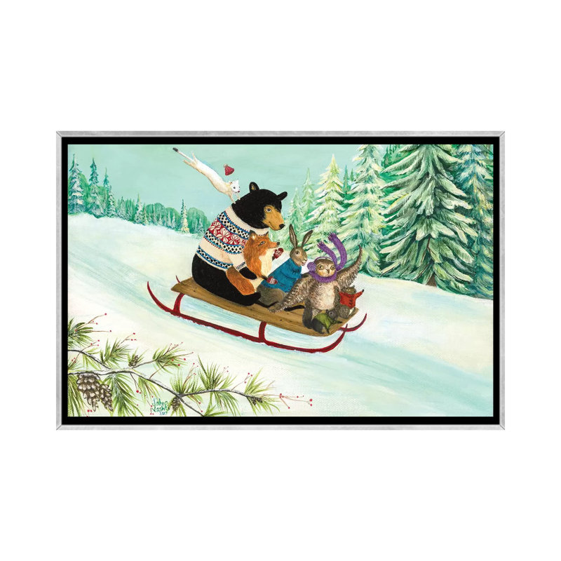 "A wintry Tantivy" par Jahn Vashti, reproduction d’art, H 18 po x l 26 po x P 1,5 po, Toile avec cadre argenté, Pas de tapis