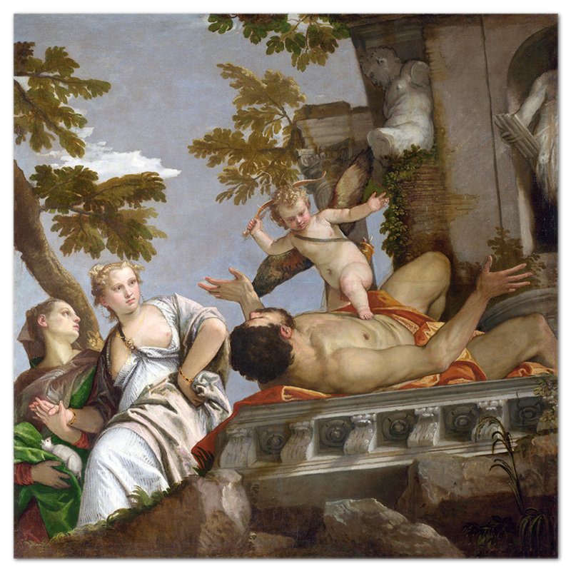 Allegoria Del Disprezzo Dell''amore by Paolo Veronese - Wrapped Canvas Square Print