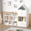 Bibliothèque polyvalente pour enfants avec un design en forme de maison, un rangement multifonctionnel pour les livres et les jouets, un emplacement réglable, un organisateur durable pour enfants pour la salle de jeux ou la chambre à coucher Assemblage-33791278