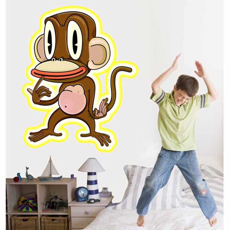 Adhésif décoratif singe pondérant, H 36 po x l 28,5 po