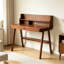 100% bois massif Bureau d'écriture Bureau d'ordinateur Mid Century Modern Home Office Table avec tiroir pour chambre à coucher
