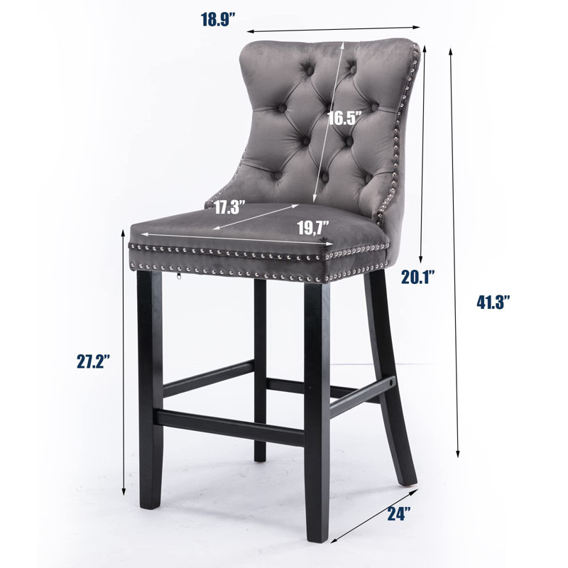 Coutee Upholstered Counter Stool, Grey