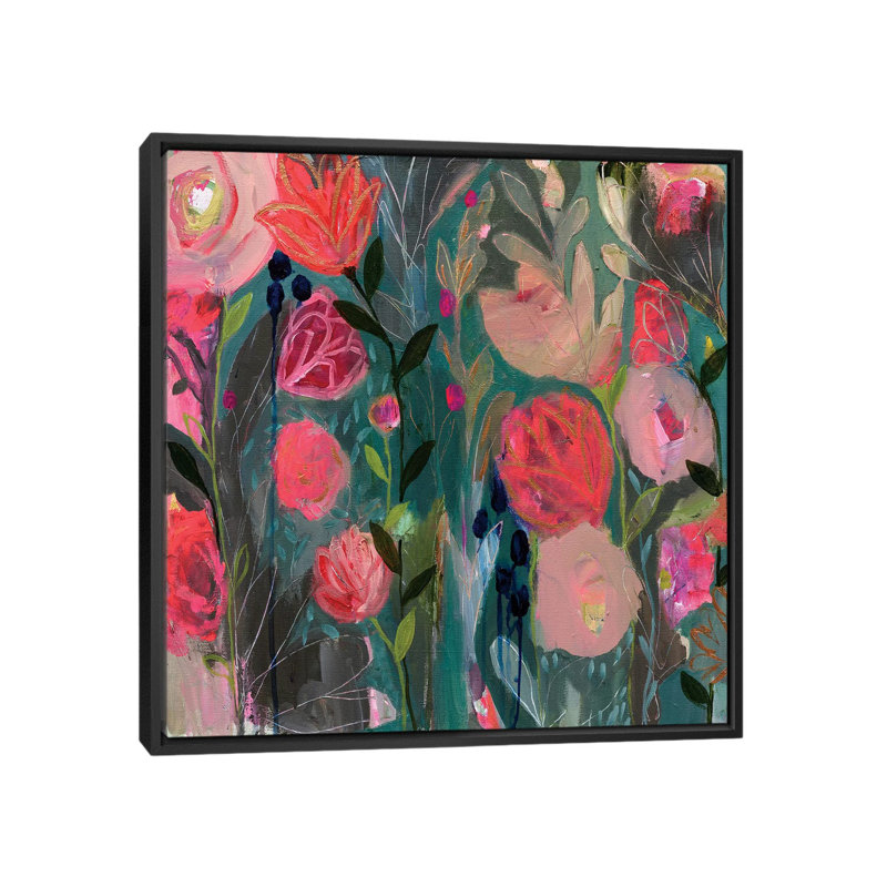 « minuit voeu », impression sur toile, H 18 po x l 18 po x P 1,5 po, Toile avec cadre noir, Pas de tapis