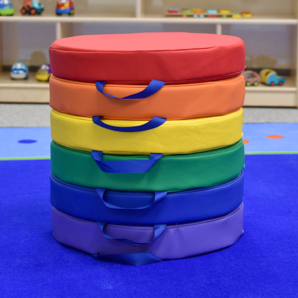 Round Floor Cushions - 6 - Contemporary, Rainbow