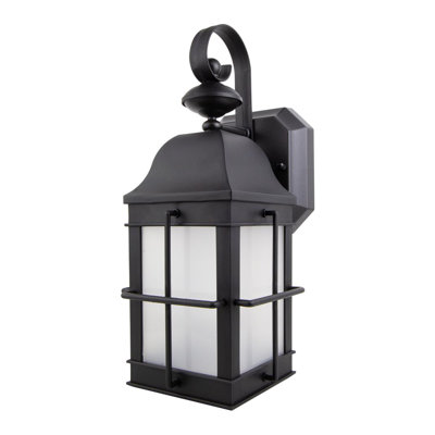 New Town Security Wall Sconce with Frosted Acrylic Lens, Dusk-To-Dawn and Motion Sensor