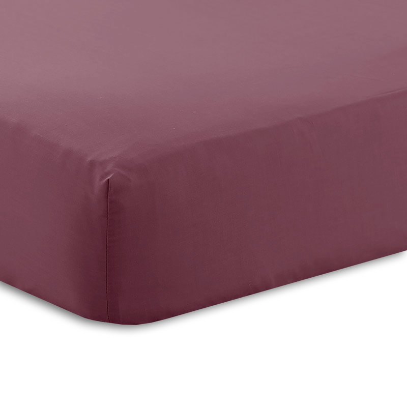 Izyan Percale Fitted Sheet, Aubergine, Kingsize (5')
