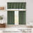  Pinch Pleated Linen Valances for Windows, 2 Panels Set Farmhouse Light Filtering Small Sheer Curtains for Cafe Bar Kitchen Over Sink Christmas Decor-1504528902-1504528898