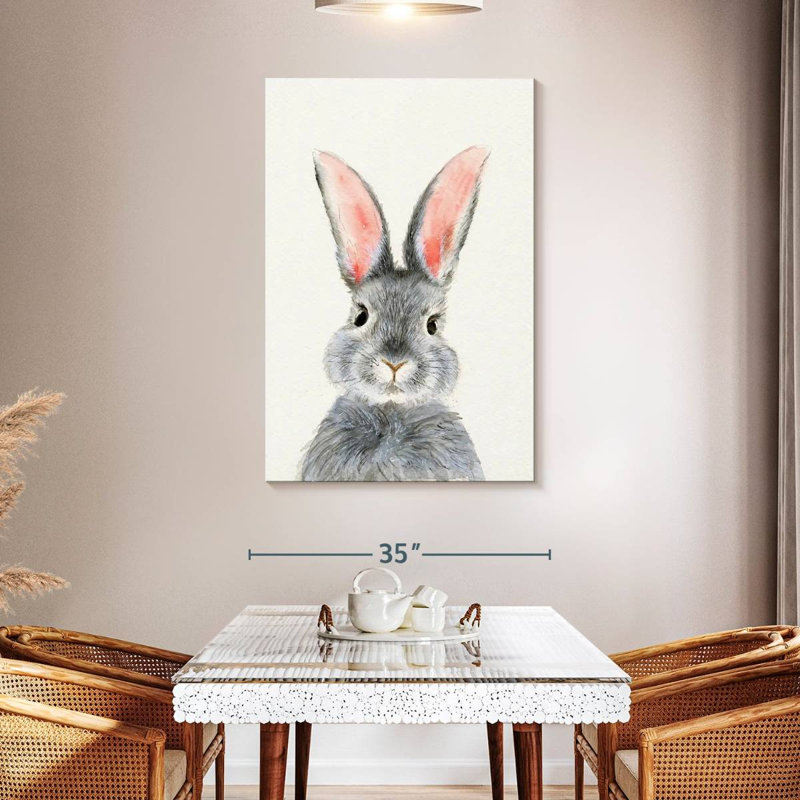 Brampt Fluffy Gray Bunny, 48" H x 32" W