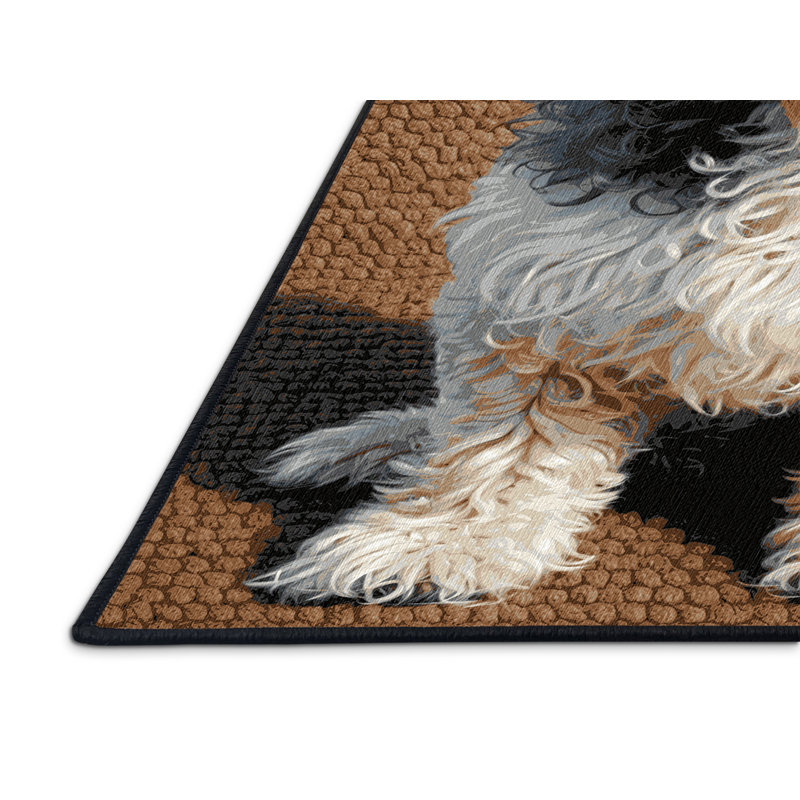  Tapis lavable pour chien Barbet, Rectangulaire 3 pi x 5 pi