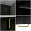 Modern Black Buffet Sideboard - 60" 4-Door Storage with Gold Metal Handles, Adjustable Shelves & Metal Legs-1280038103