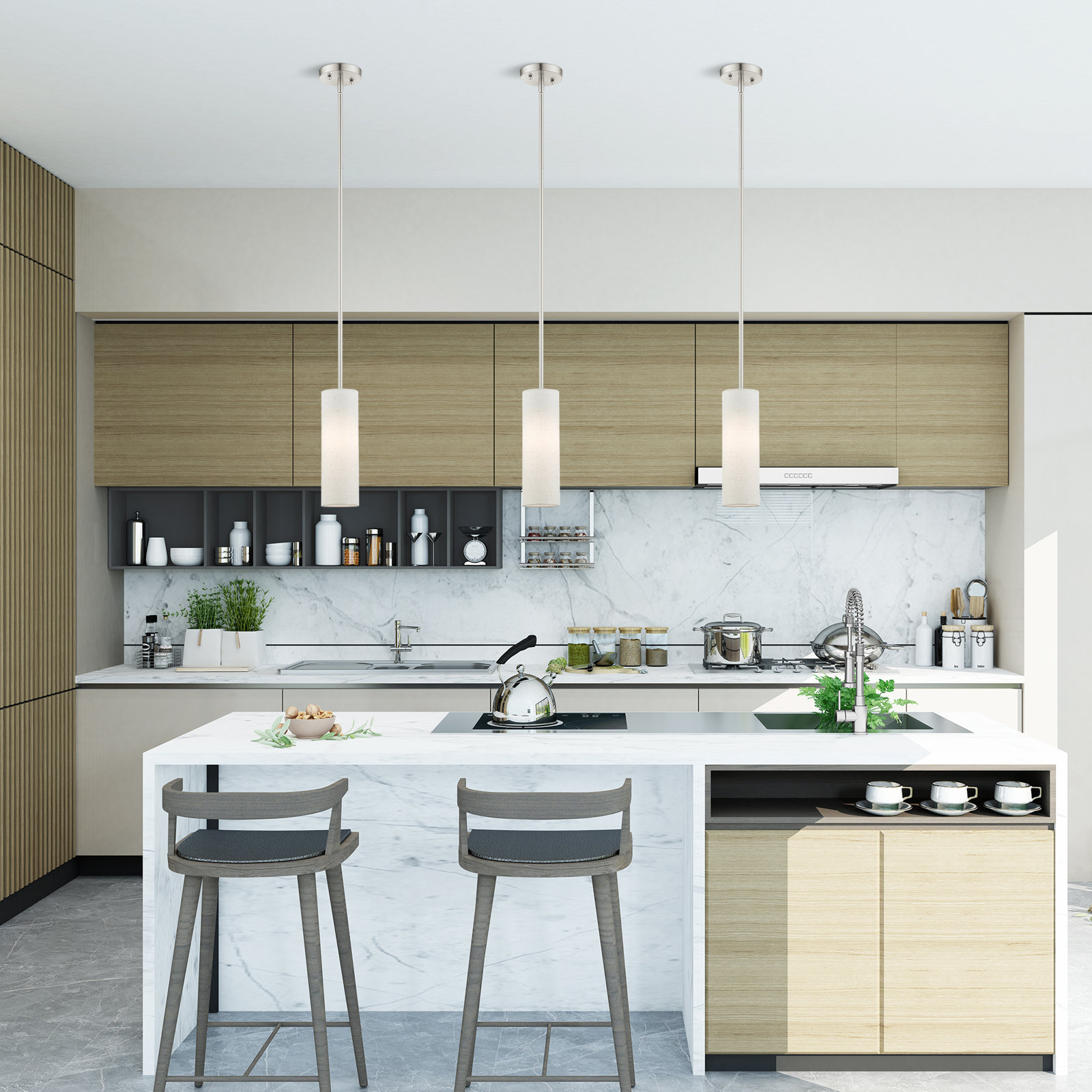 Flaire Single Light Dimmable Pendant, Brushed Nickel