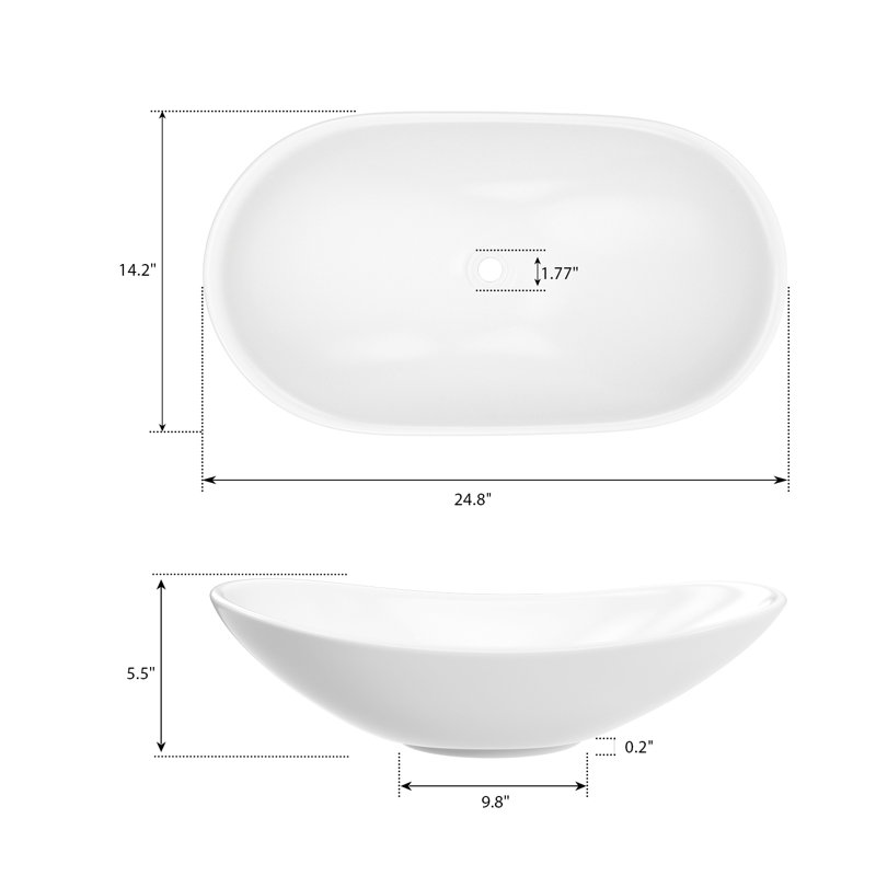 Meuble-lavabo vasque de salle de bain ovale ELLAI
