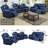 78.5'' Premium Vegan Leather Manual Reclining Sofa with Drop-down Table -101964112
