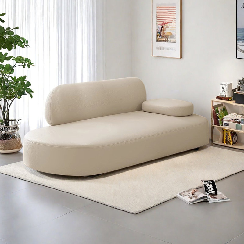 Méridienne légère et luxueuse, Orienté à droite, Beige