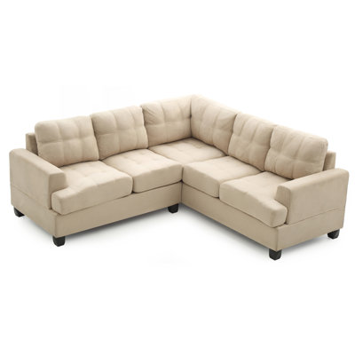 Comfortable Micro Suede Sectional Sofa With Removable Parts And Durable Pocketed Coil Springs For Easy Delivery And Longevity