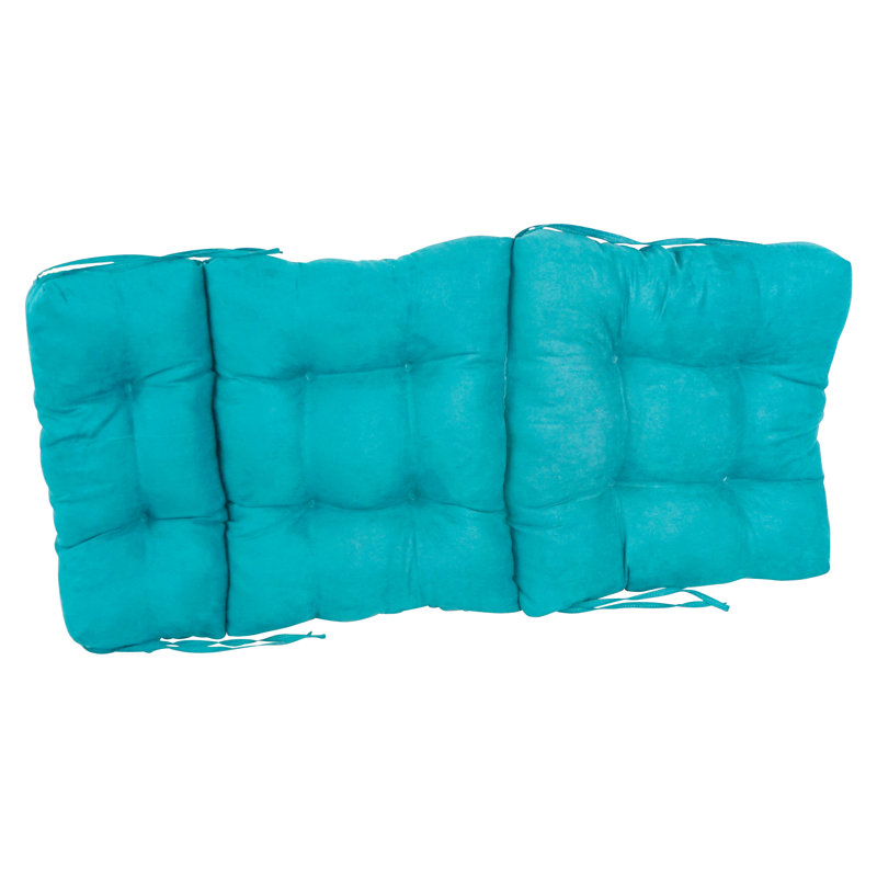 Coussin de siège / dossier en microsuède, Bleu turquoise, L 22 po x P 45 po