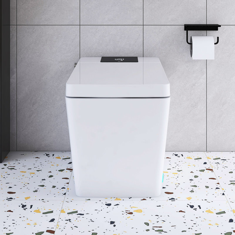 Toilette simple en céramique Smart 1,28 GPF, Blanc