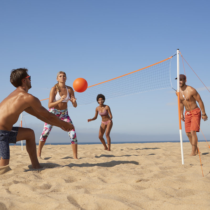 Portable Outdoor Volleyball Set with Net and Ball