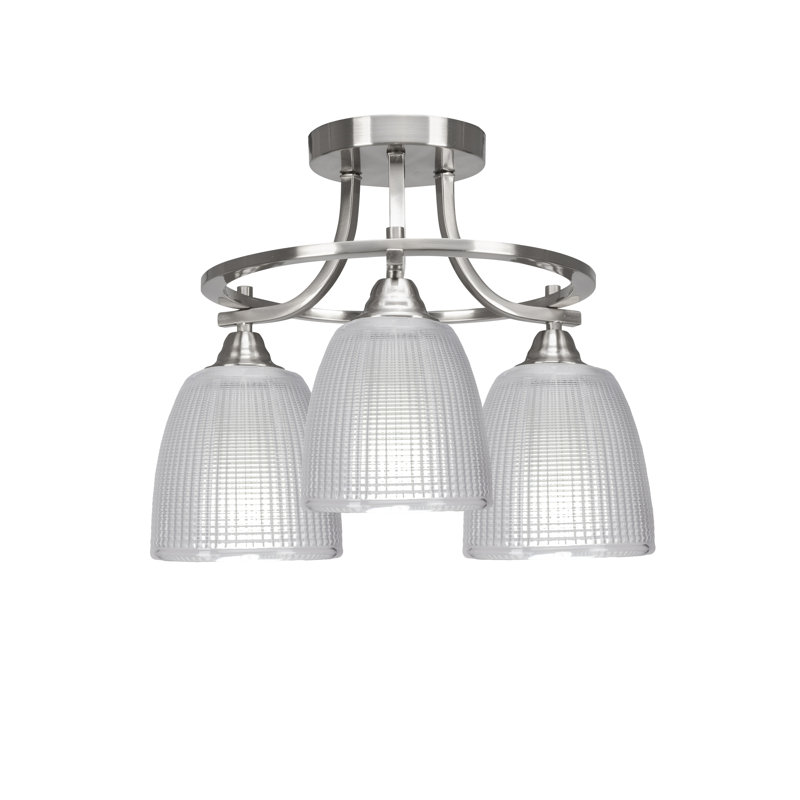 Plafonnier semi-encastré 3 lumières Baranof Paramount, Blanc