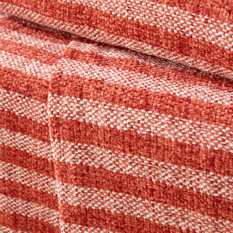 Stripe Chenille Blanket Throw, Red
