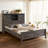 Farmhouse Bed Frame With Charging Station And Storage Cabinets-114584118-114584117