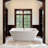 60" Streamline Freestanding Soaking Acrylic Bathtub With Drain and Bamboo Tray-967196308