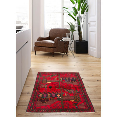 Teimani Red Rug 3'9" x 6'4"