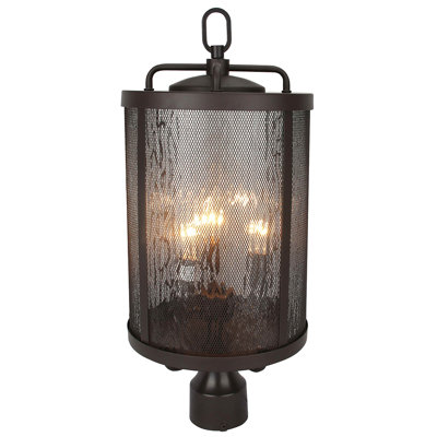 Lampadaire d'extérieur 3 lumières au fini bronze