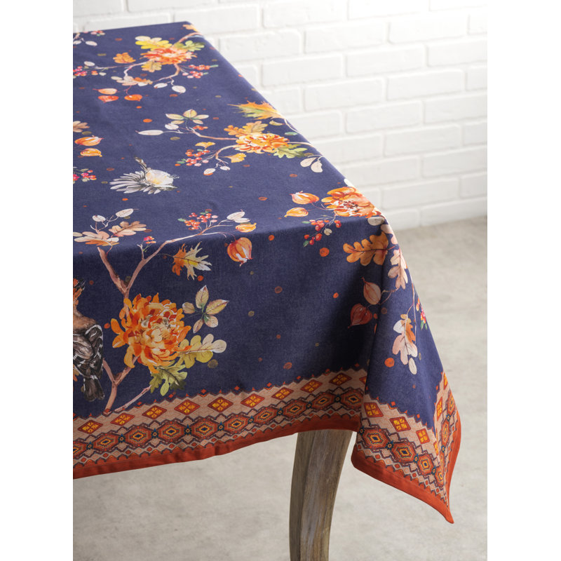 Floral 100% Cotton Square Tablecloth, 54" x 54"