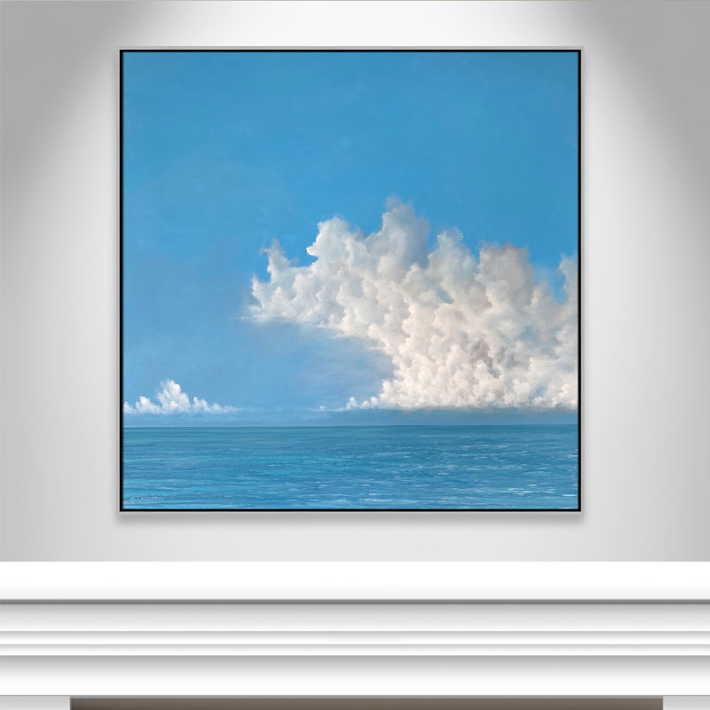 Lucilla «Wave Clouds», reproduction sur toile encadrée, H 46,5 po x l 46,5 po x P 2 po, Argent argent