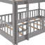 Lit simple au-dessus d'un lit superposé avec glissade et gris - choix de chambre à coucher convertible Construction-1764330607