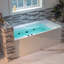 Baignoire tourbillon rectangulaire en acrylique 60 po x 30 po avec drain en chrome / noir mat et trop-plein-90238112-102424155