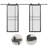 Glass and Metal Barn Door with Installation Hardware Kit and Handle