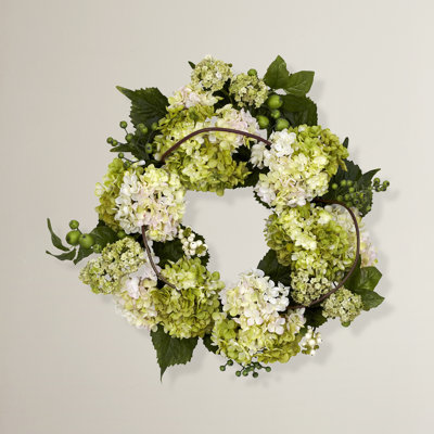 Faux Hydrangea Plastic 22'' Wreath
