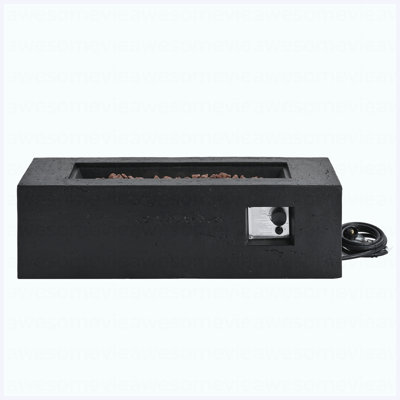 Outdoor Rectangular Propane Fire Pit 40000 BTU,41.9''MGO Patio Heater With Stainless Steel Burner And Free Lava Rocks,Waterproof Cover,Suitable For Courtyard,Lawn,Patios, Decks,Swimming Pool