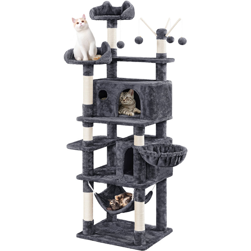 170 cm H Cat Tree / Condo, Dark Grey