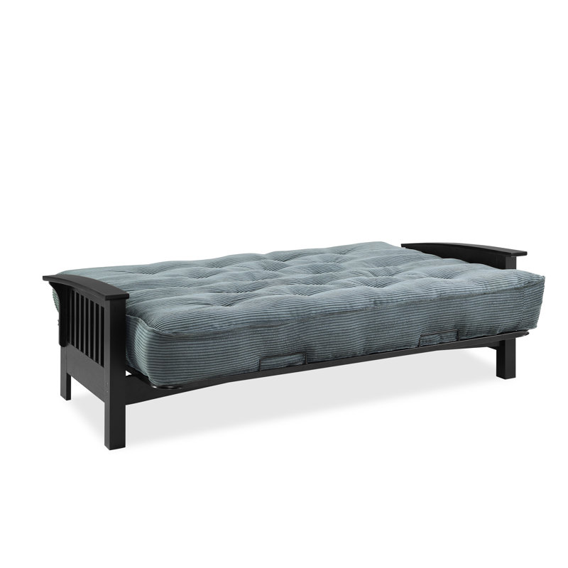 Futon et matelas Mccaleb, Velours côtelé vert forêt
