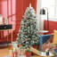 Arbre de Noël artificiel floqué avec support en métal, extrémités à charnières-101955227