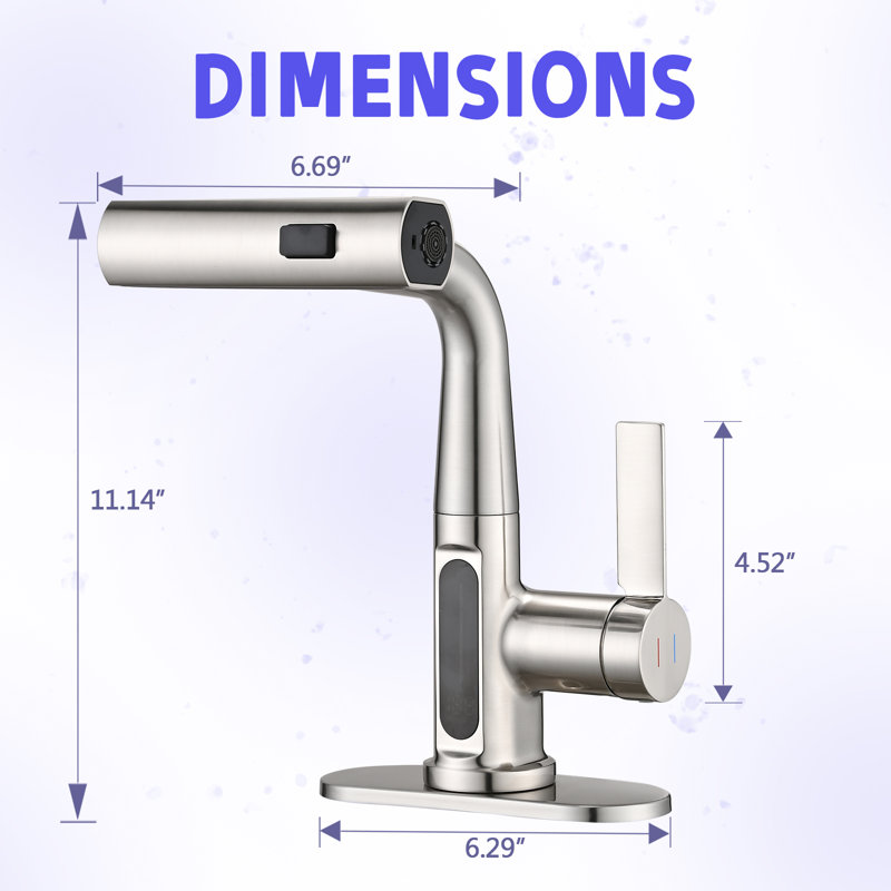 Pull-out Sprayer Bathroom Faucet, Laiton nickel