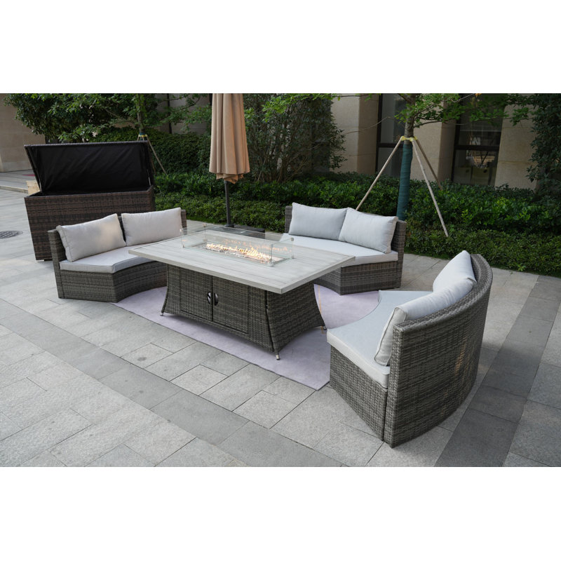 Alseepa 6 - Person Patio Conversation Set with Cushions