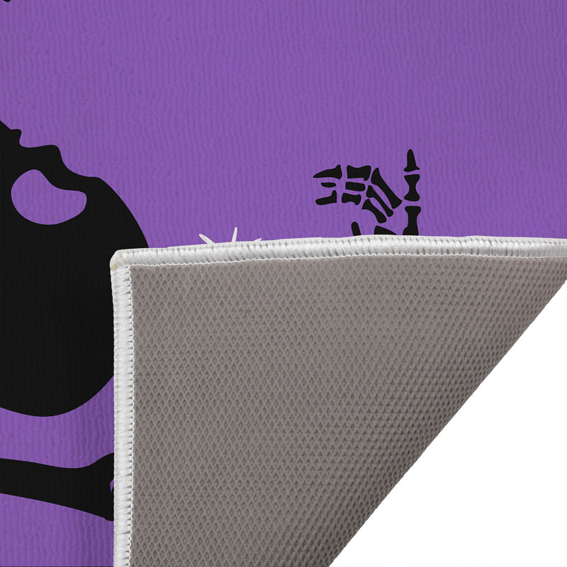 Skeleton Welcome Outdoor Door Mat, Purple, 21" W x 34" L