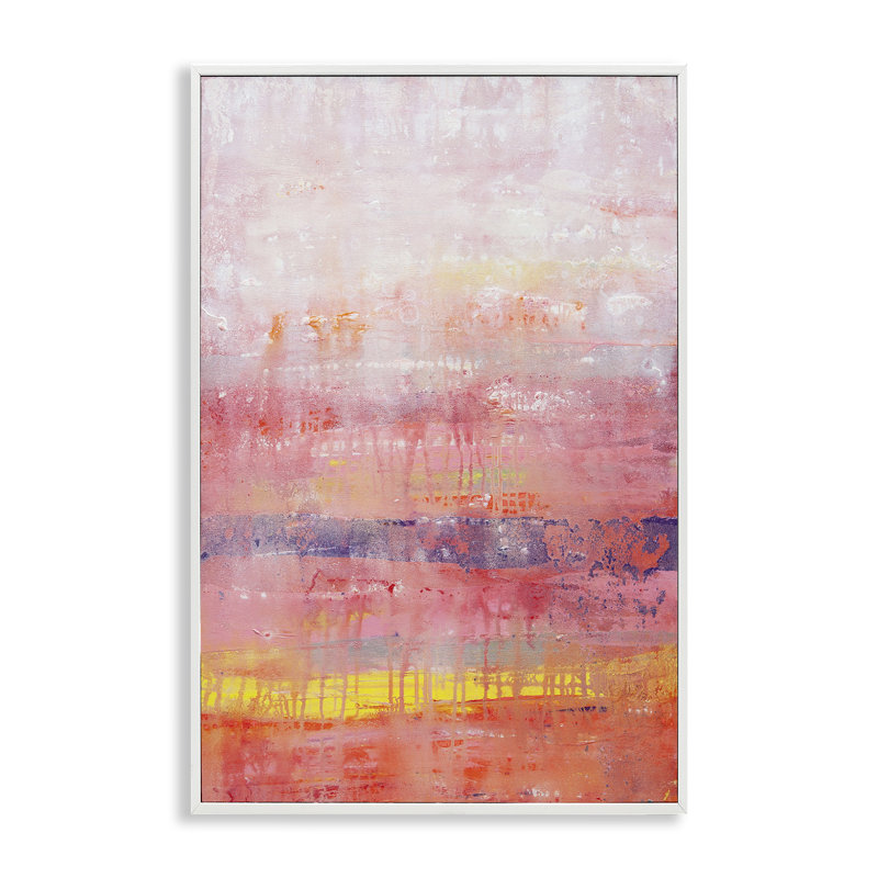 Giclée sur toile rose moderne par Hilary Winfield, Giclée encadrée blanc bord de mer, H 18 po x l 12 po