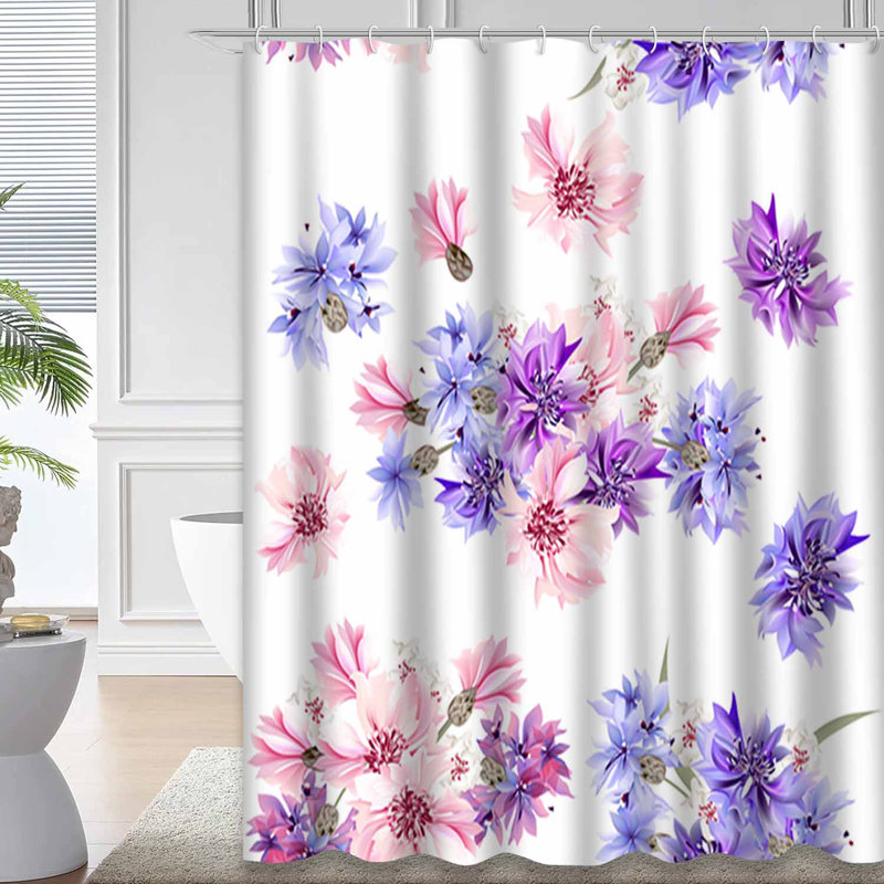 Rideau de douche à 12 crochets Floral Floral, L 72 po x l 78 po
