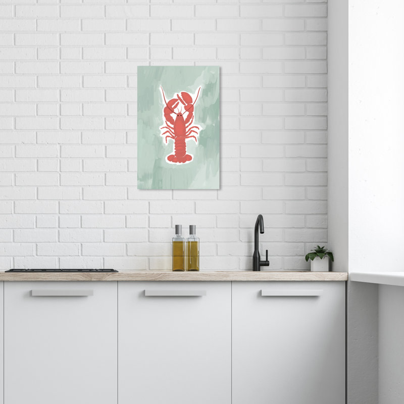 Adheesh homard sur toile, H 24 po x l 16 po x P 0,8 po