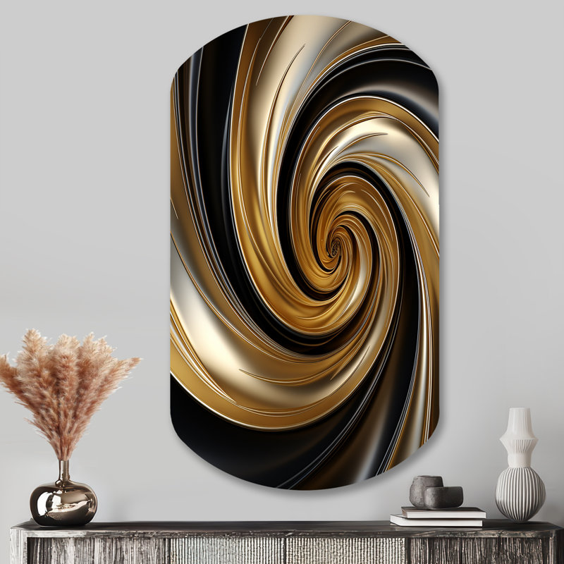 Catharine - art mural asymétrique en métal à spirales abstraites, H 43 po x l 23 po