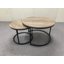 Ensemble de 2 tables d'appoint rondes modernes avec structure en métal-493228945-493228946